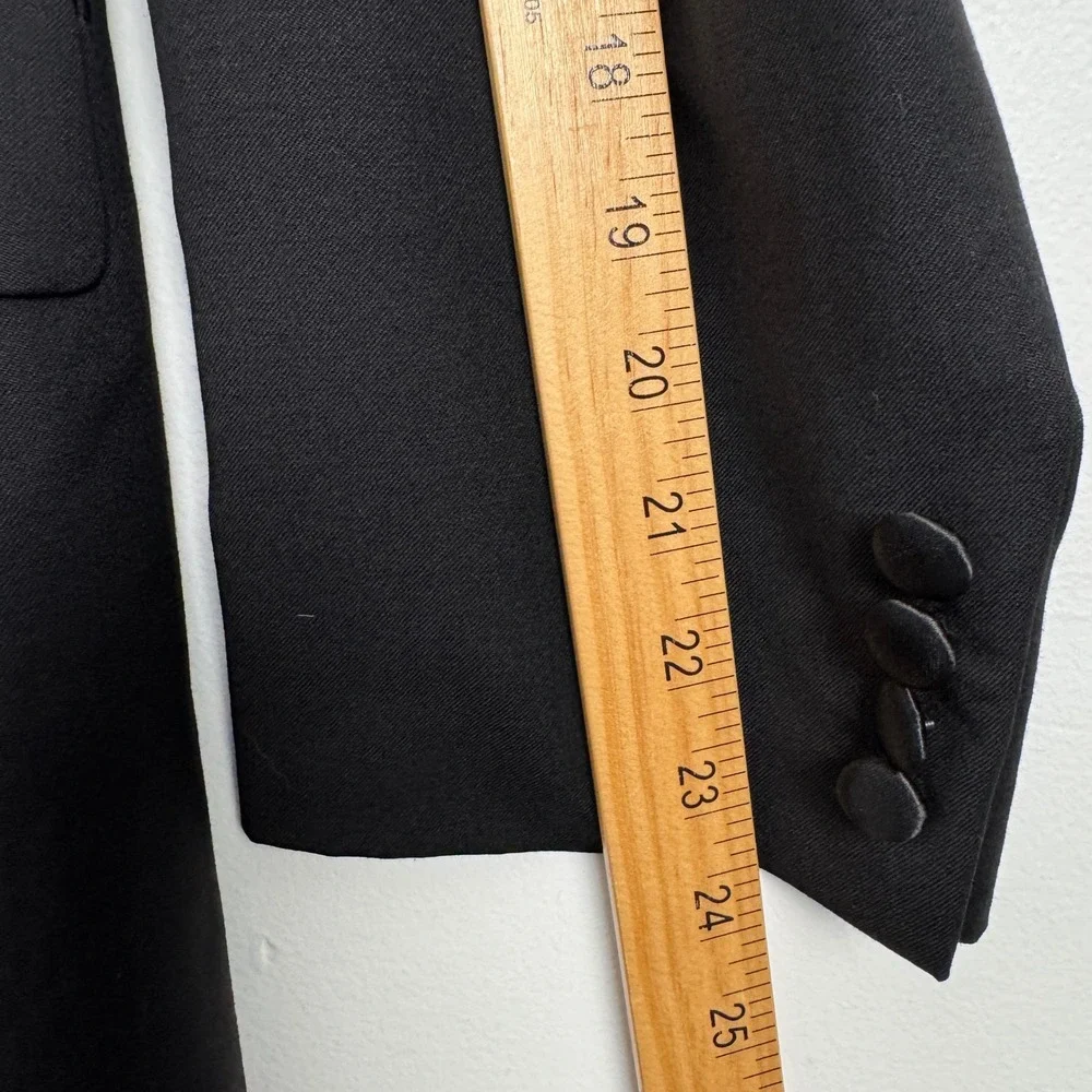 Lauren Ralph Lauren Mens Black 100% Wool Tuxedo Suit 40S Peak Lapel Suspenders